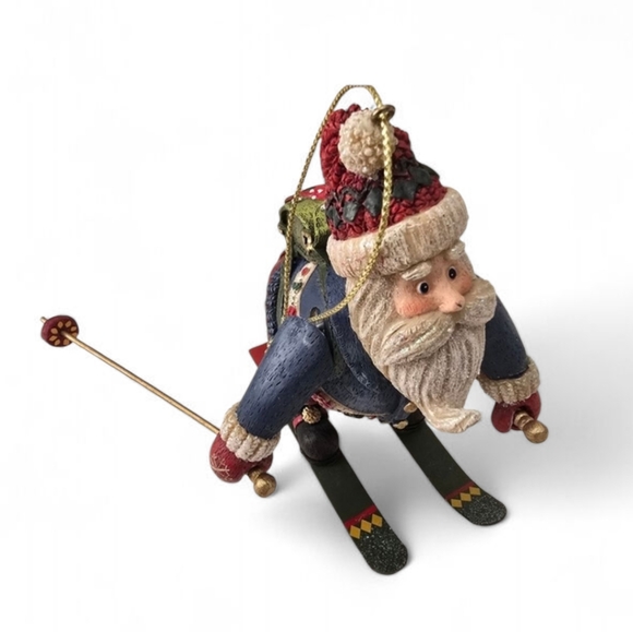 Vintage Whimsical Skiing Santa - Picture 1 of 10